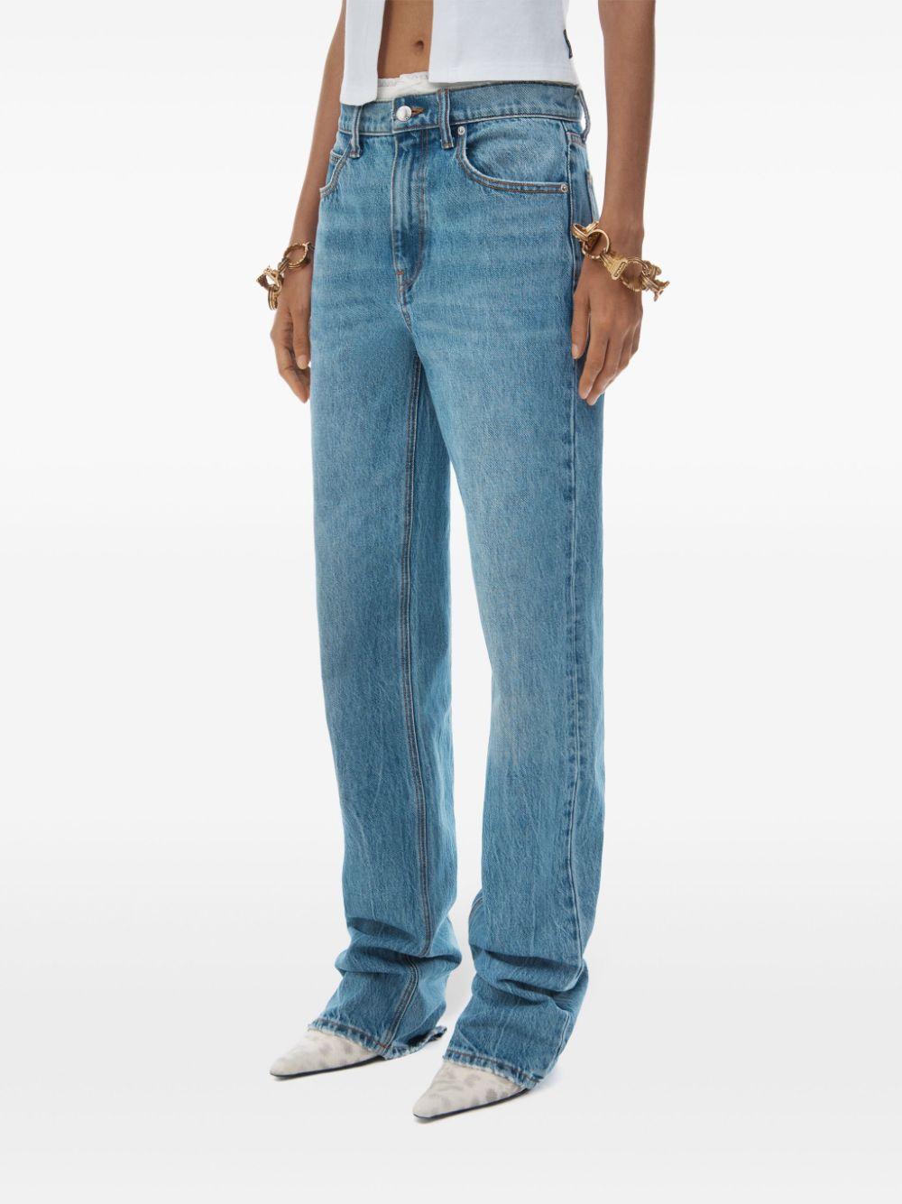 Jeans in denim con fascia pointelle integrata in vita 4DC1254522 486 VINTAGE LIGHT INDIGO ALEXANDER WANG 