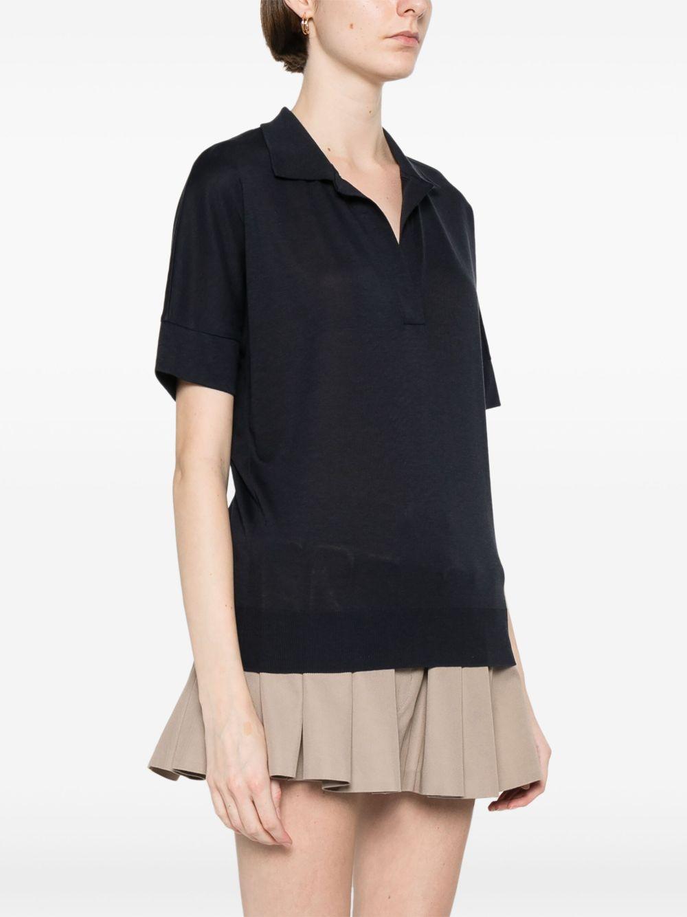 Polo in Glam Knit Effect JPL00113D52056 9200 BLUE NAVY HERNO 