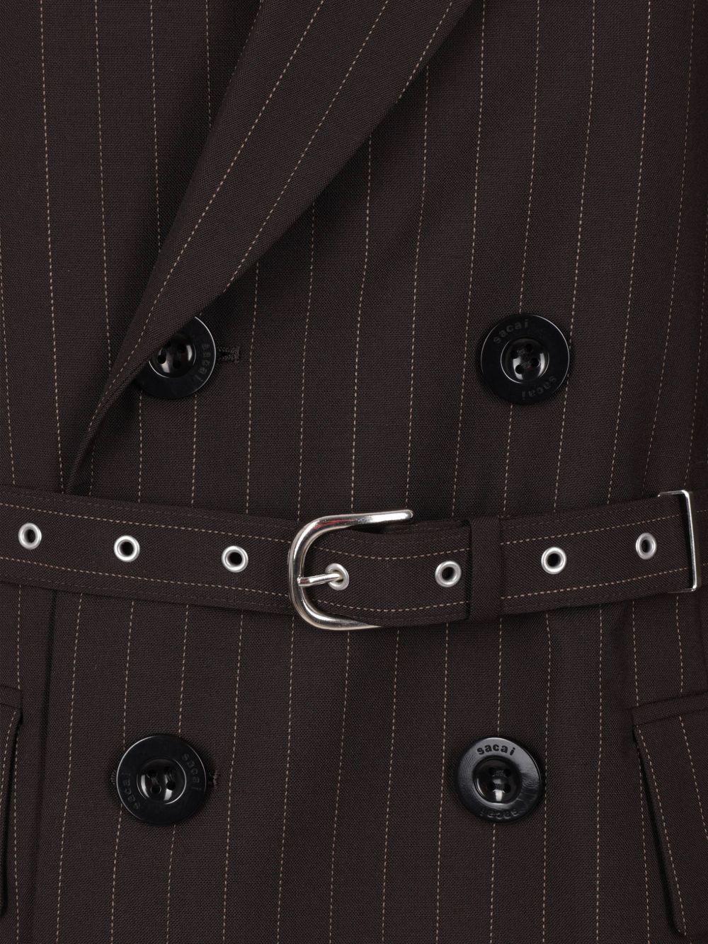 Chalk Stripe Blazer 2608355 612 BROWN KHAKI SACAI 