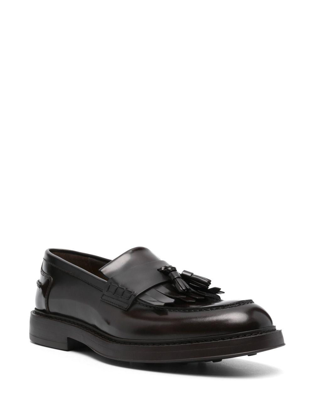 Mocassino con nappine e frangia in pelle DU3342BRUXUF007TM02 HORSE EBANO DOUCAL`S 