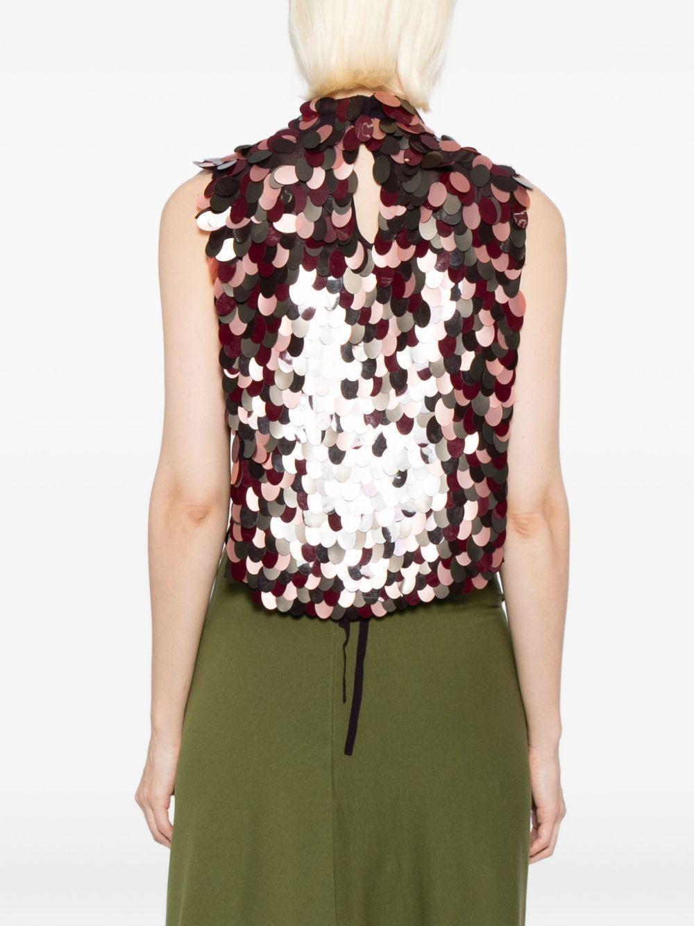 Embellished Bib CARMASAEMB2317 358 BURGUNDY DRIES VAN NOTEN 