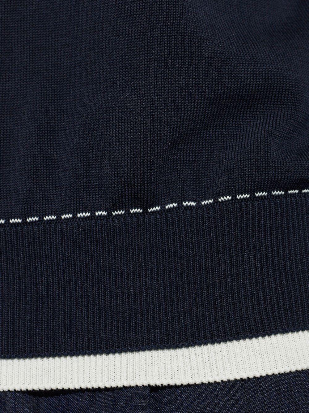 Maglia girocollo in fresco cotone M76MAGM28MAG0M015 1101 BLUE BIANCO ELEVENTY 