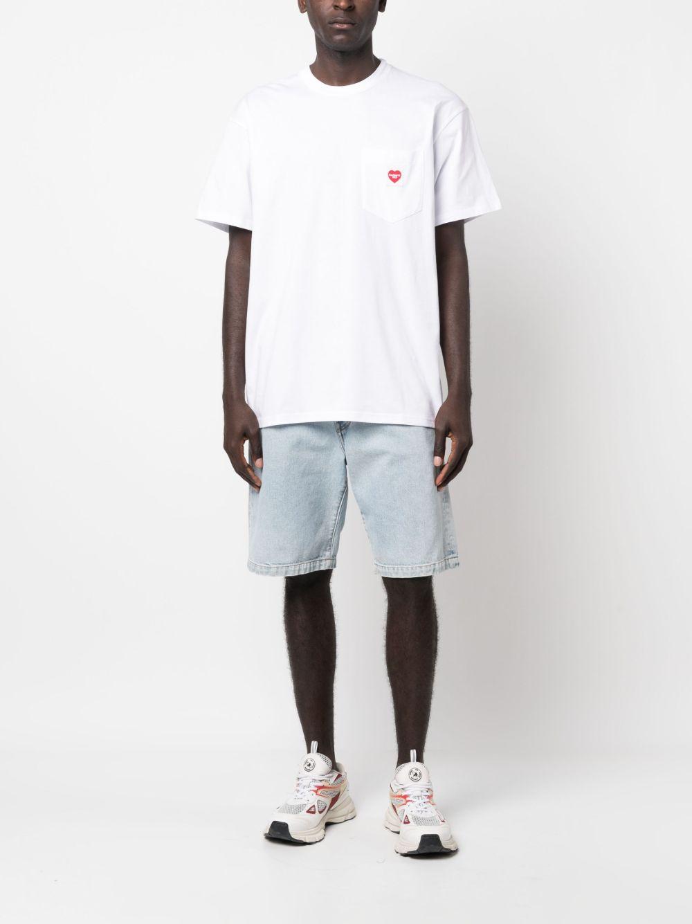 T-Shirt S/S Pocket Heart I032128 1WZXX WHITE RED CARHARTT WIP 