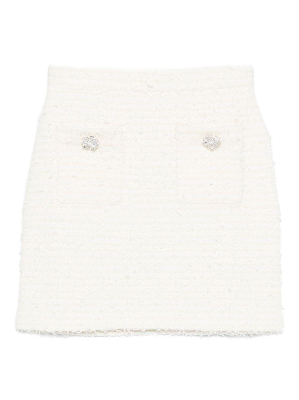 Cream Textured Knit Mini Skirt AW25028SKC CREAM SELF-PORTRAIT 