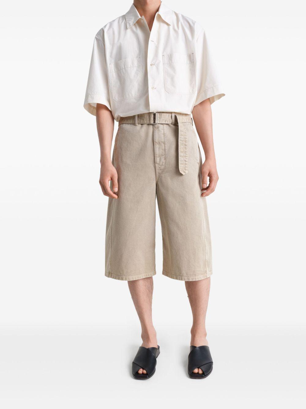 Twisted Short in Garment Dyed Heavy Denim PA1107LD1042 BG223 NATURAL BEIGE LEMAIRE 