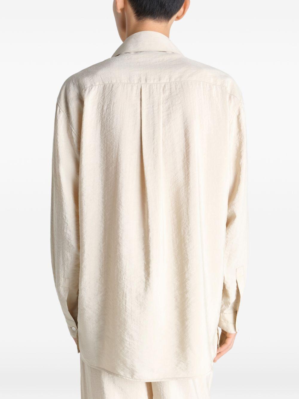Convertible Collar Shirt in Dry Silk SH1233LF1308 BG235 OAT MILK LEMAIRE 