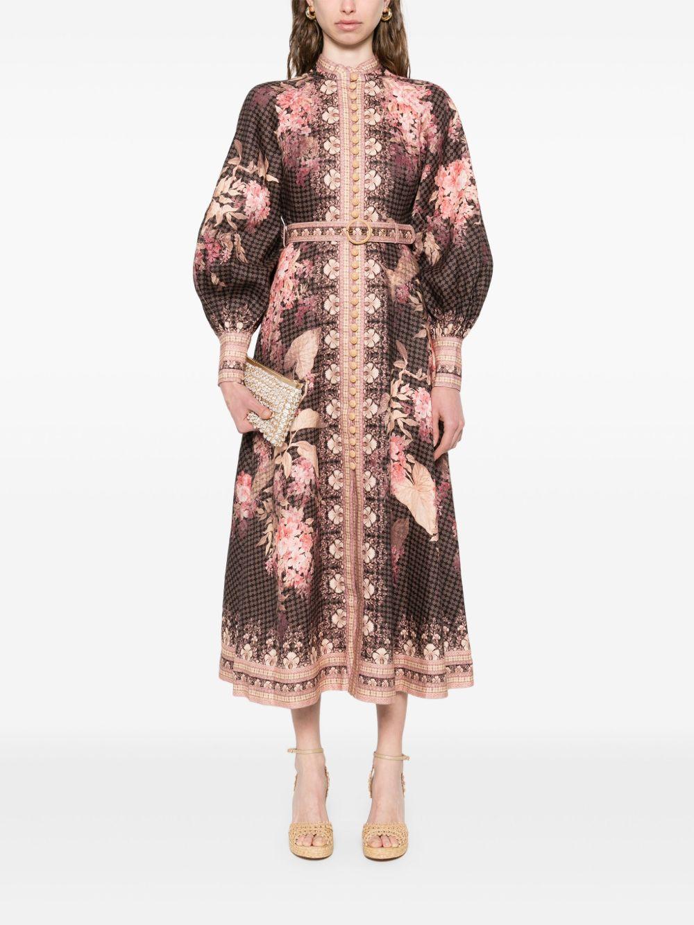 Abito in lino 3969DS251 BLACK FLORAL ZIMMERMANN 