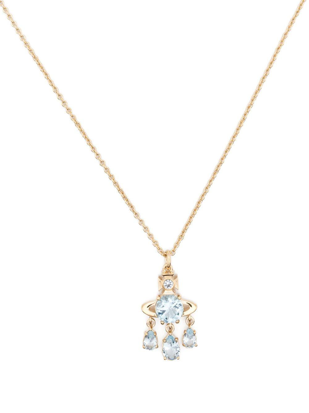 Collana con ciondolo Lee Orb 630203F202R849 R849 GOLD LIGHT BLUE VIVIENNE WESTWOOD 