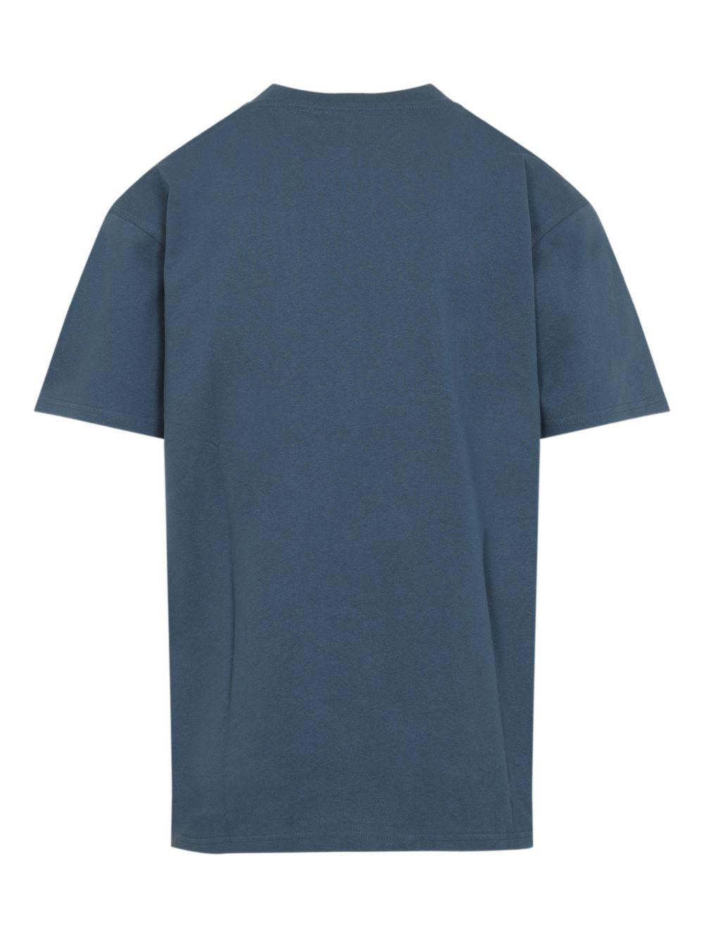 S/S American Script T-Shirt Organic Cotton Single Jersey I029956 3GBXX OFFICE BLUE CARHARTT WIP 