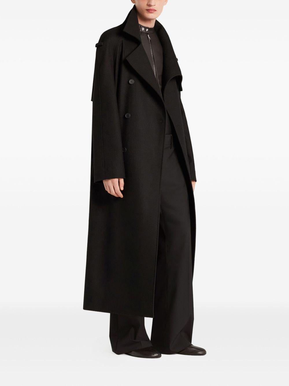 Oblique Wool Trench Coat 325CMA236WO0036 9999 BLACK COURREGES 