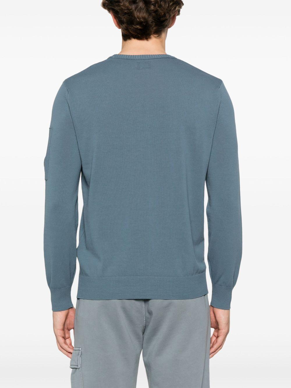 Cotton Crepe Crewneck Lens Knit 18CMKN086A006323O 872 STORMY WEATHER CP COMPANY 