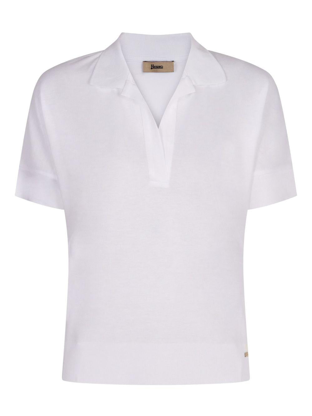 POLO IN GLAM KNIT EFFECT JPL00113D52056 1000 BIANCO HERNO 