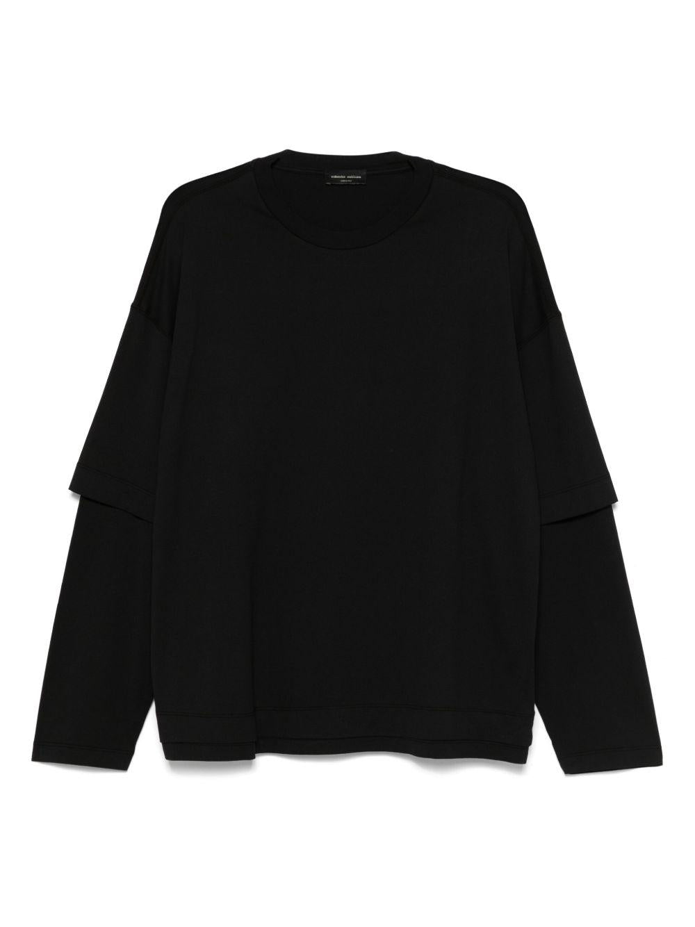T-shirt a maniche lunghe RB51201 09 NERO ROBERTO COLLINA 
