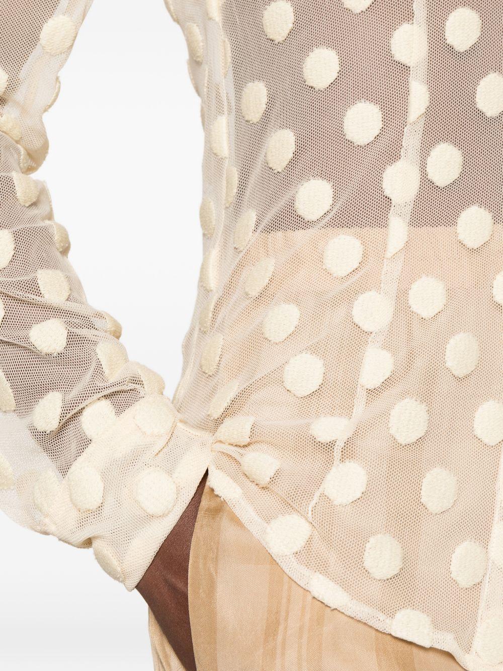 Fitted Mesh Cotton Shirt CLOUDY3291 5 ECRU DRIES VAN NOTEN 