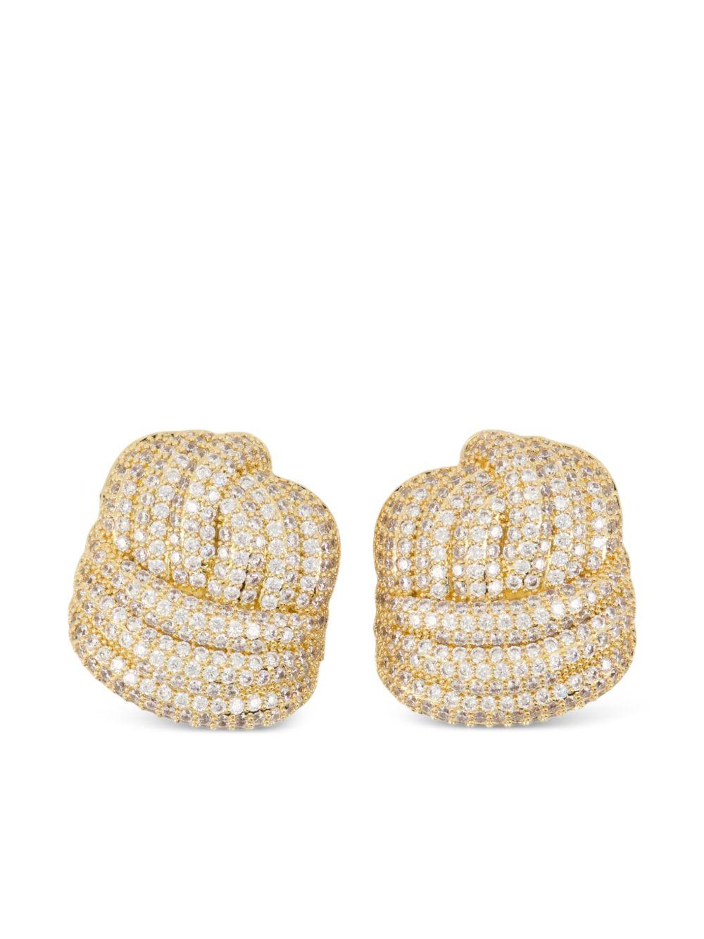 Orecchini Con Nodo In Cristallo RS26620EAGD GOLD SELF-PORTRAIT 