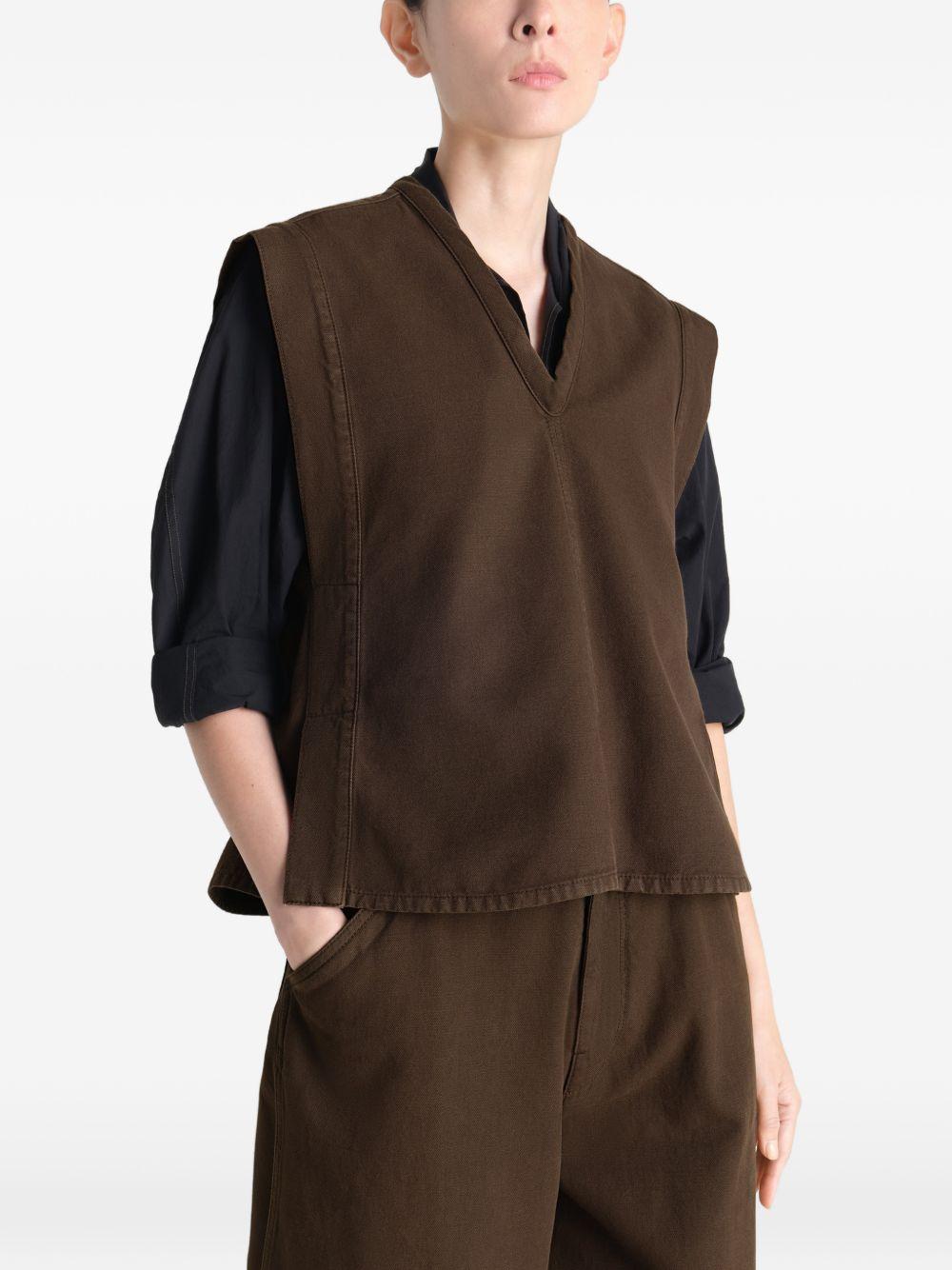 Chasuble in Dyed Broken Twill OT0011LD1067 BR423 CACAO LEMAIRE 