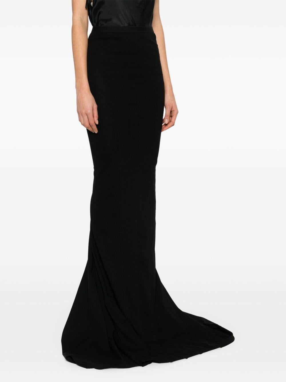 Long Lido Skirt RO01E7378JA 09 BLACK RICK OWENS 