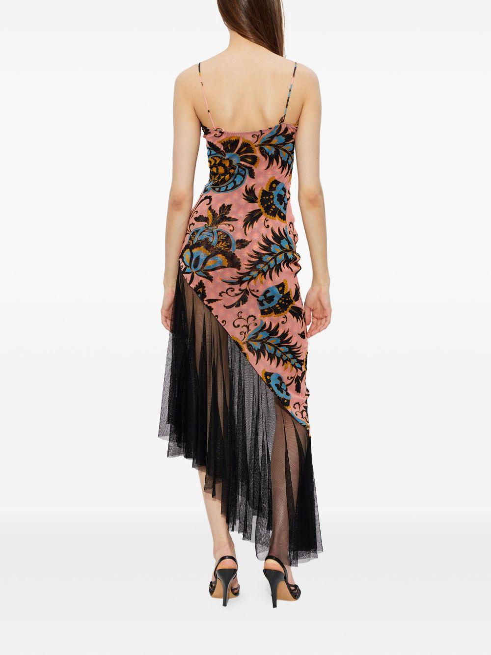 Abito midi asimmetrico in tulle con stampa floreale WRHA059599IAS69 X0870 ETRO 