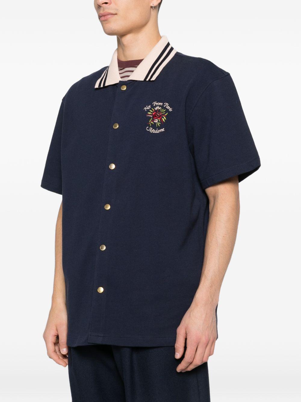 Chemise Piquée Slogan Rose JSH247CO264 NAVY DROLE DE MONSIEUR 