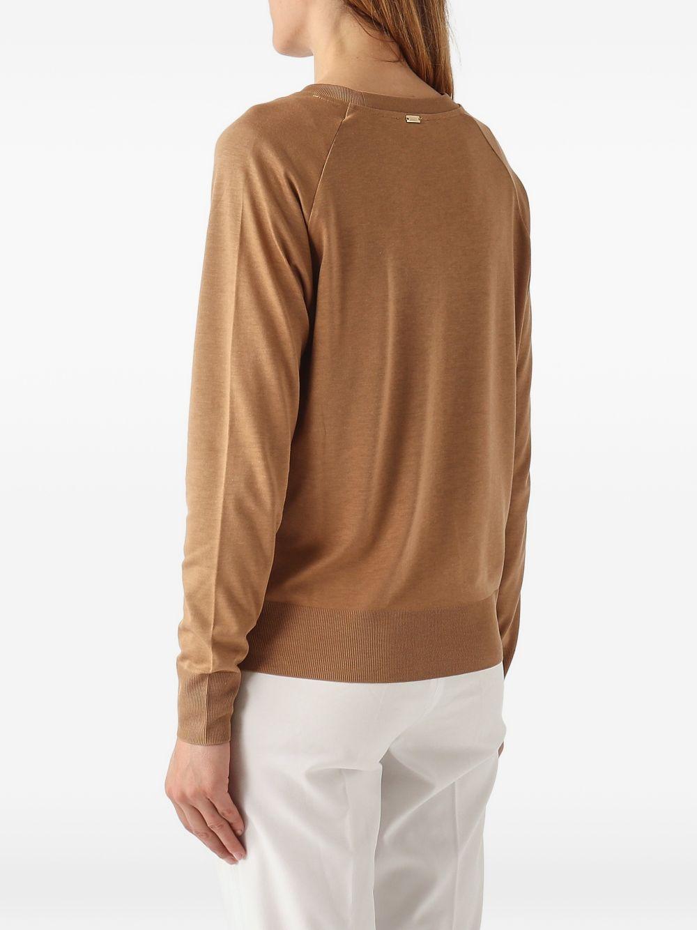 T-shirt a Maniche Lunghe in Glam Knit Effect JG000311D52056 2150 CAMEL HERNO 