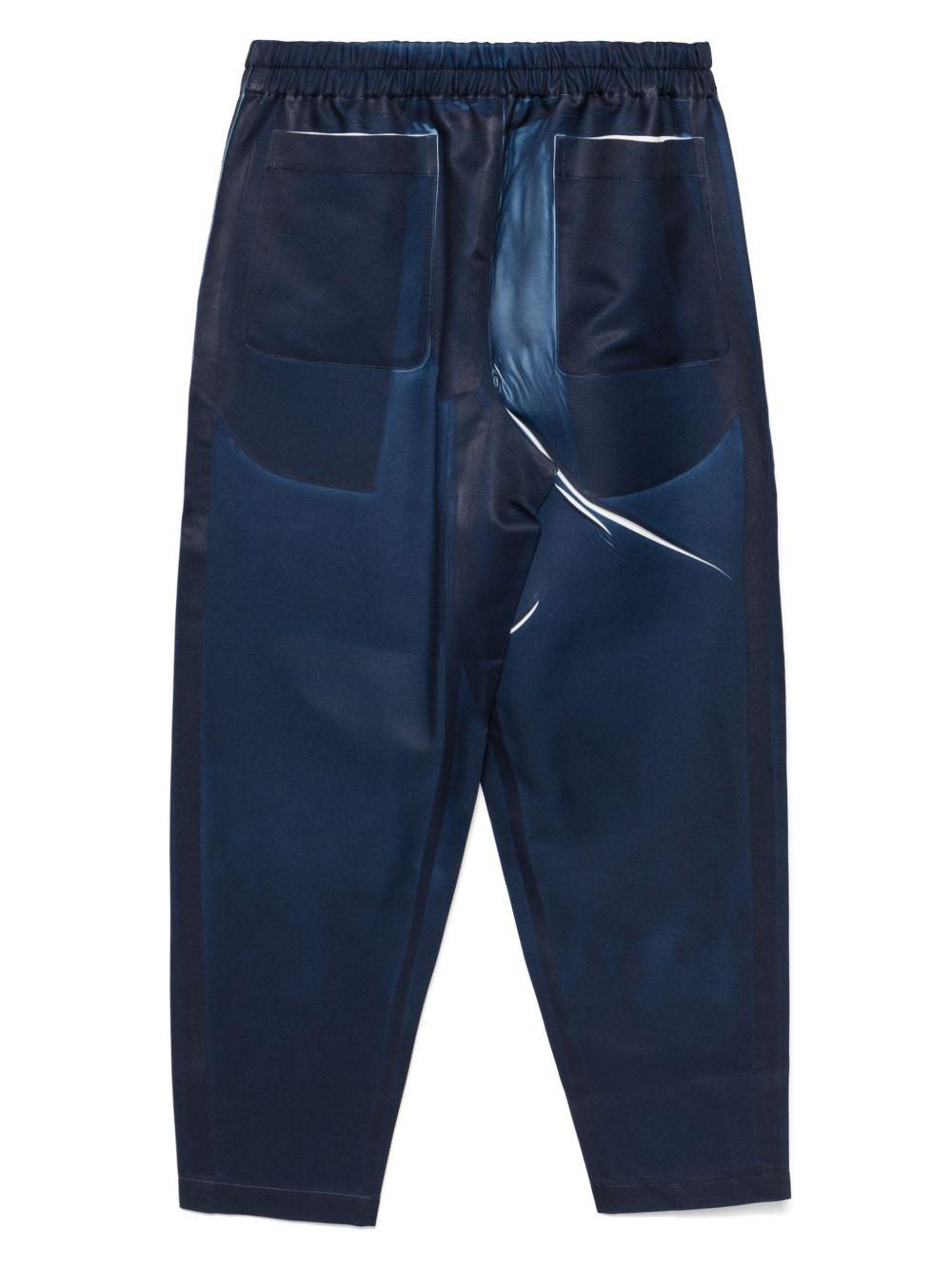 Men's Elasticated Waist Overprint Trouser - Blue FOP504S25 1 NAVY COMME DES GARCONS SHIRT 