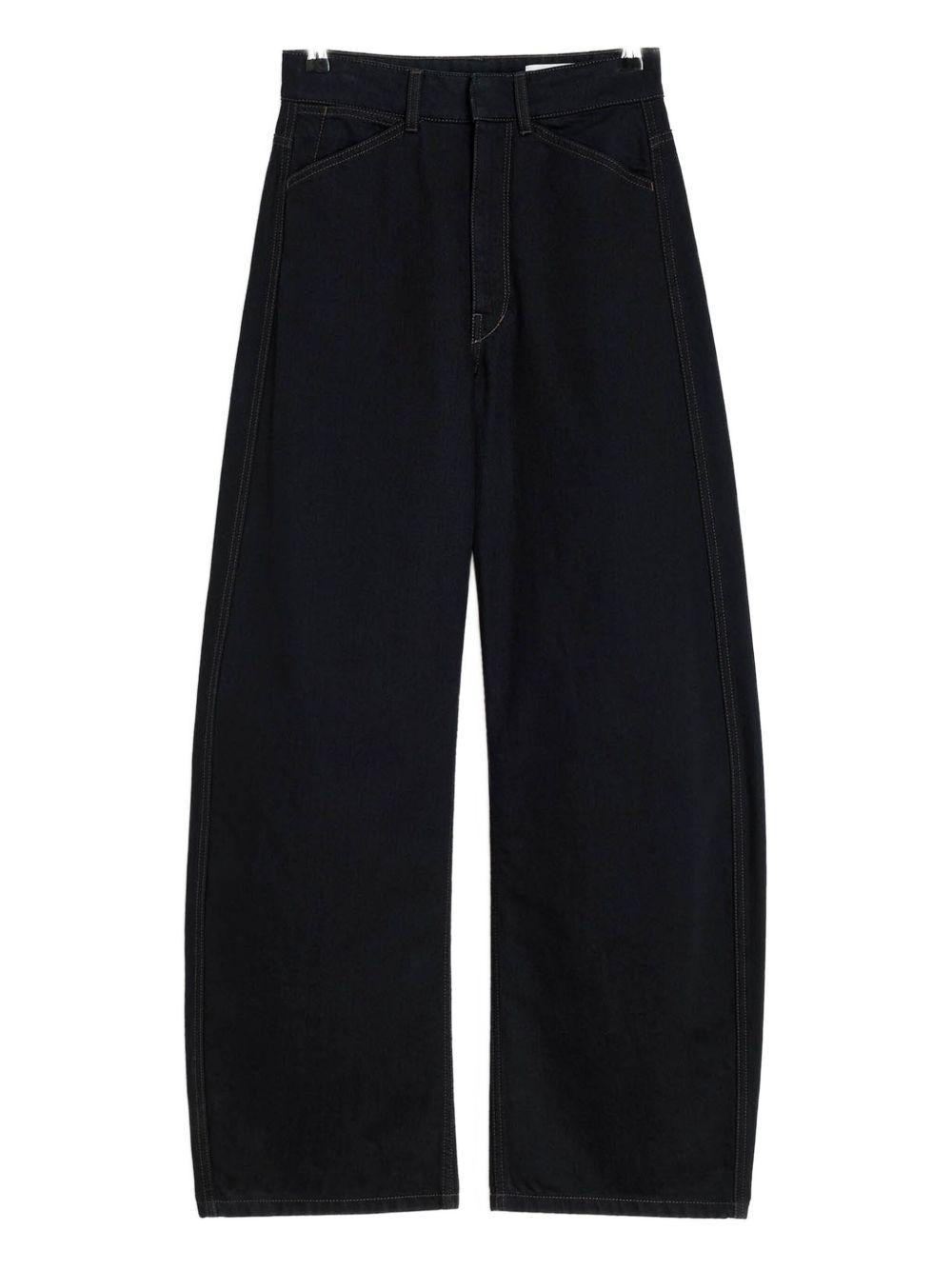 High Waisted Curved Pants - Heavy Black Denim PA1264LD1055 BK999 BLACK LEMAIRE 