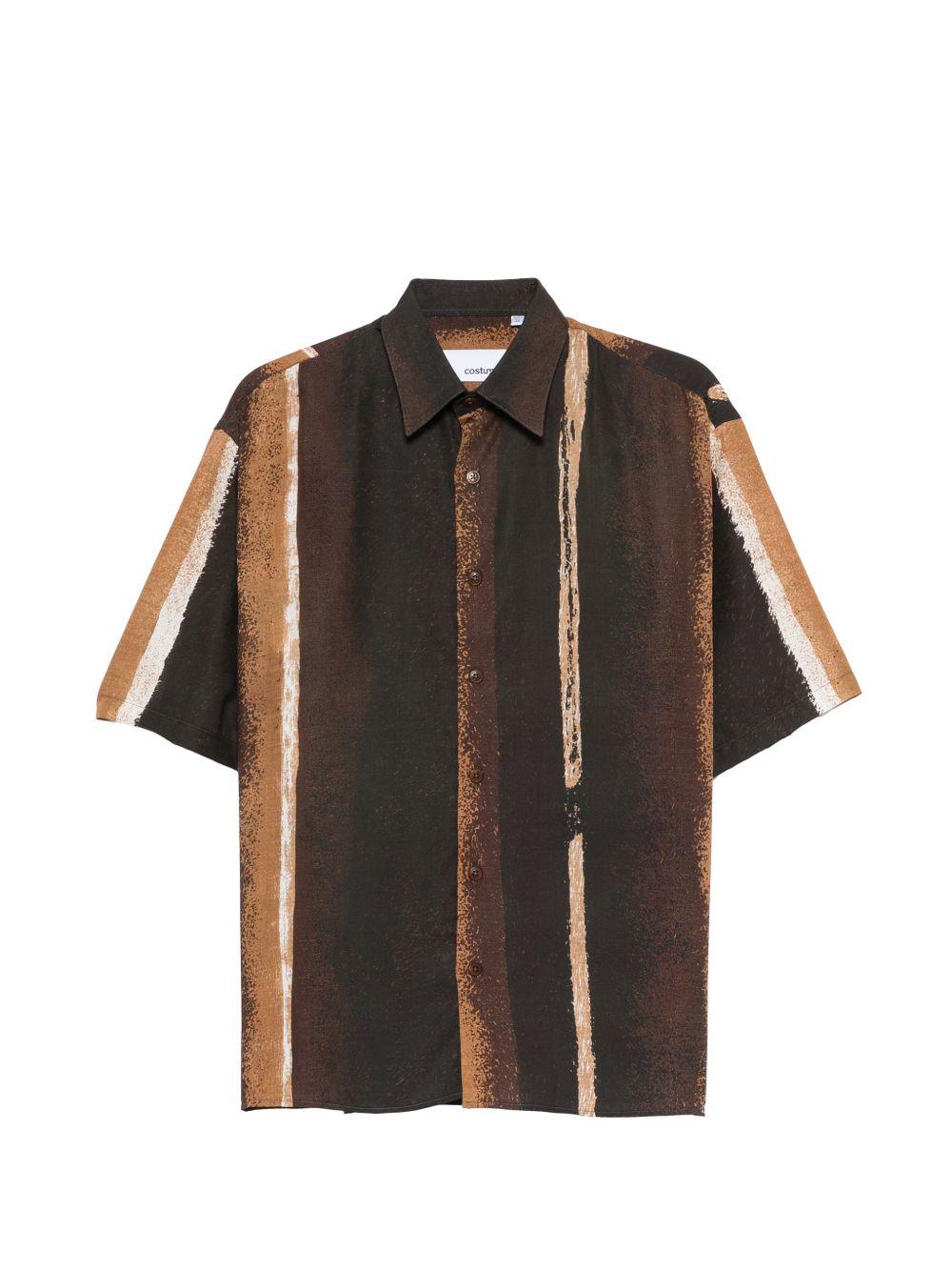 Camicia Eric Gaba Vivido 26S95GV G101 MARRONE ARANCIO COSTUMEIN 