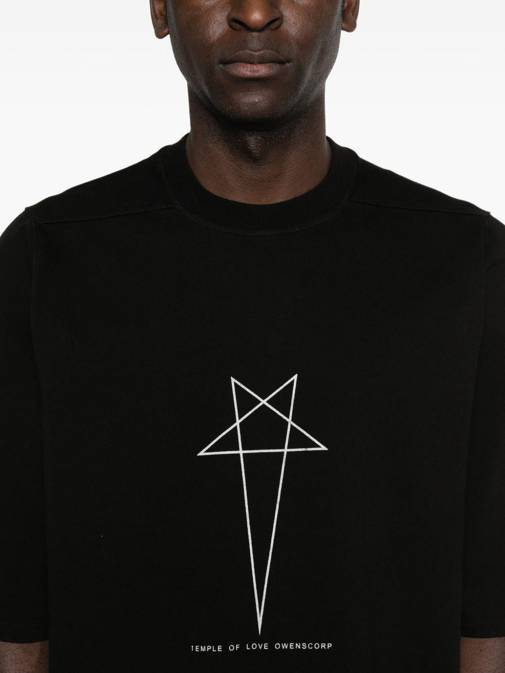 T-shirt girocollo DU01F4274RIGEP3 0911 BLACK RICK OWENS DRKSHDW 