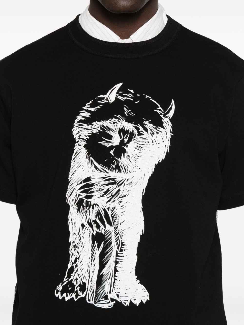 'Where The Wild Things Are' T-shirt 2501008S 001 BLACK SACAI 