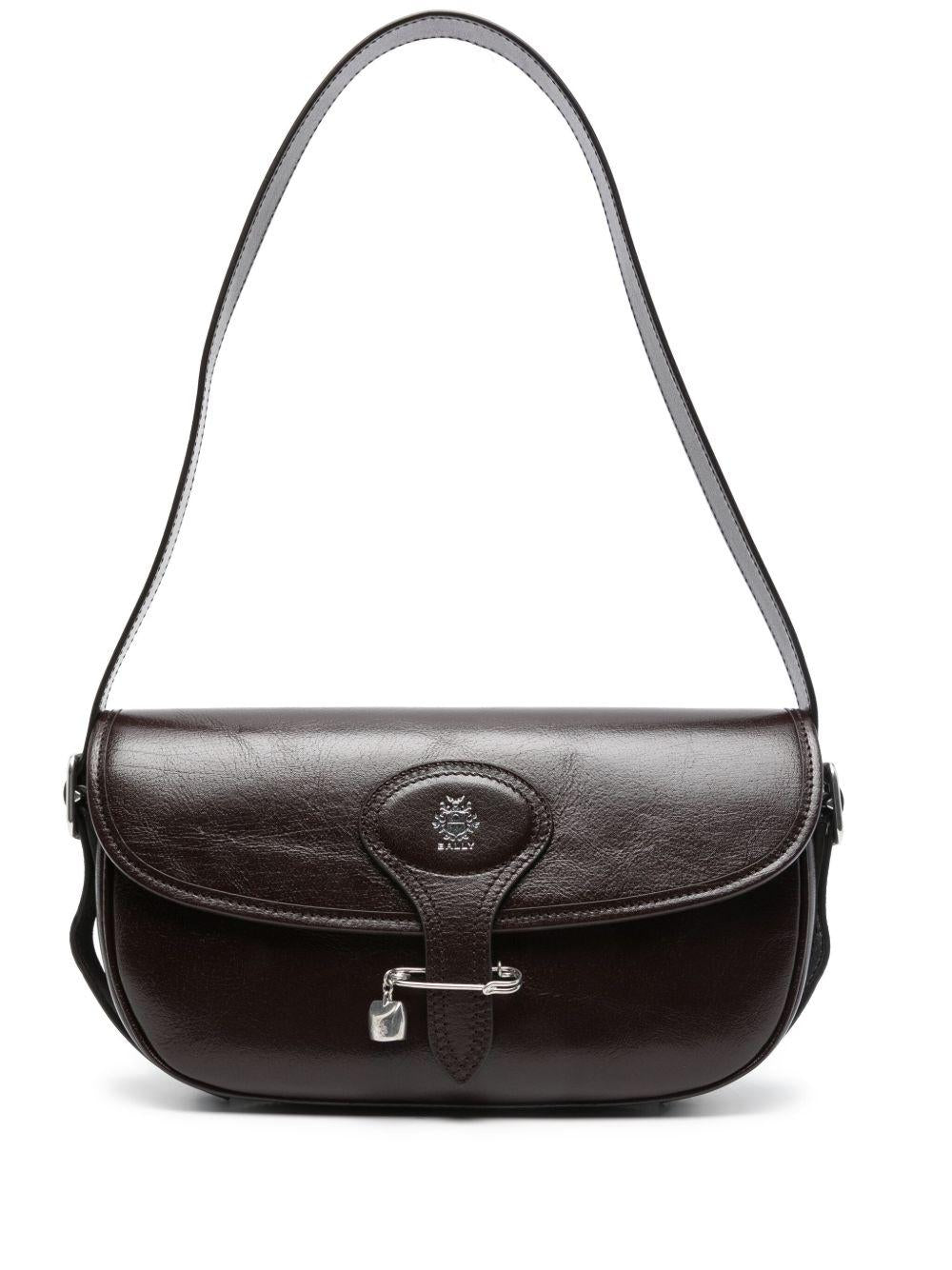 Borsa Mini Beckett In Pelle Nera Con Spilla Bally Pin WAS02ZVT948 U8G0P CHOCOLATE BALLY 