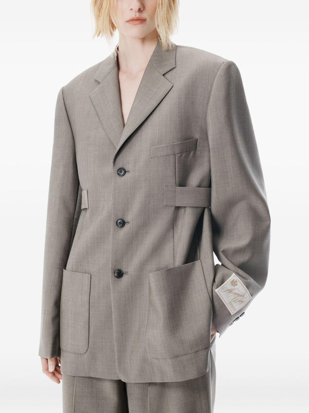Blazer in Lana e Mohair Grigio 1WC4252673 213 MINK MELANGE ALEXANDER WANG 