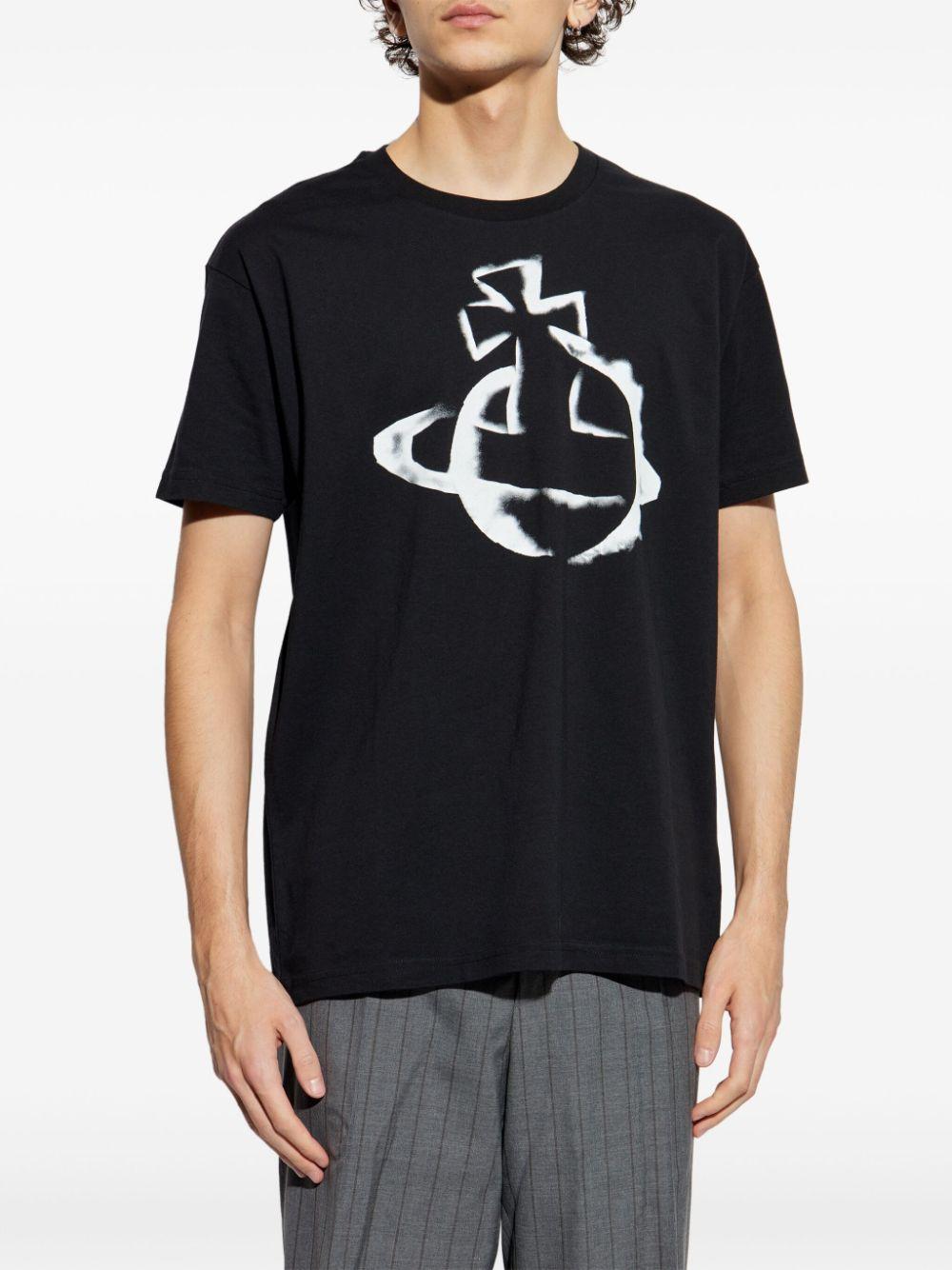 Orb-print T-shirt 3G010033J001M N401 BLACK VIVIENNE WESTWOOD 