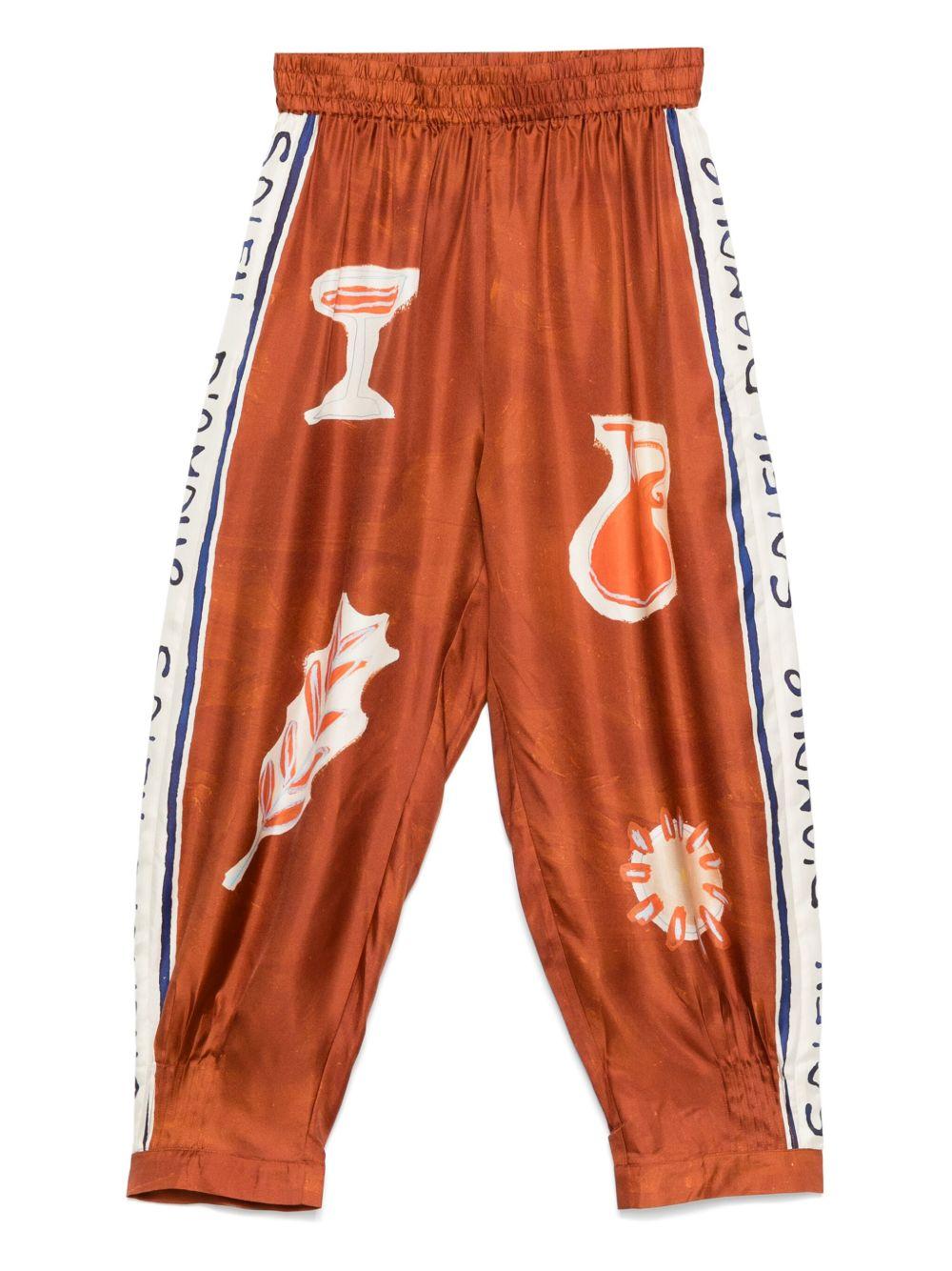 Pantaloni Soleil D'amour in seta 6319P RUST ALEMAIS 