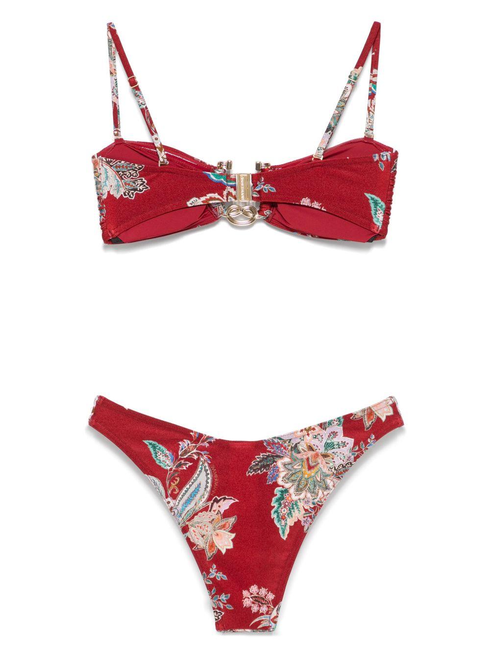 Bikini Rhiannon Knot 1060WSS251 RED MULTI PAISLEY ZIMMERMANN 