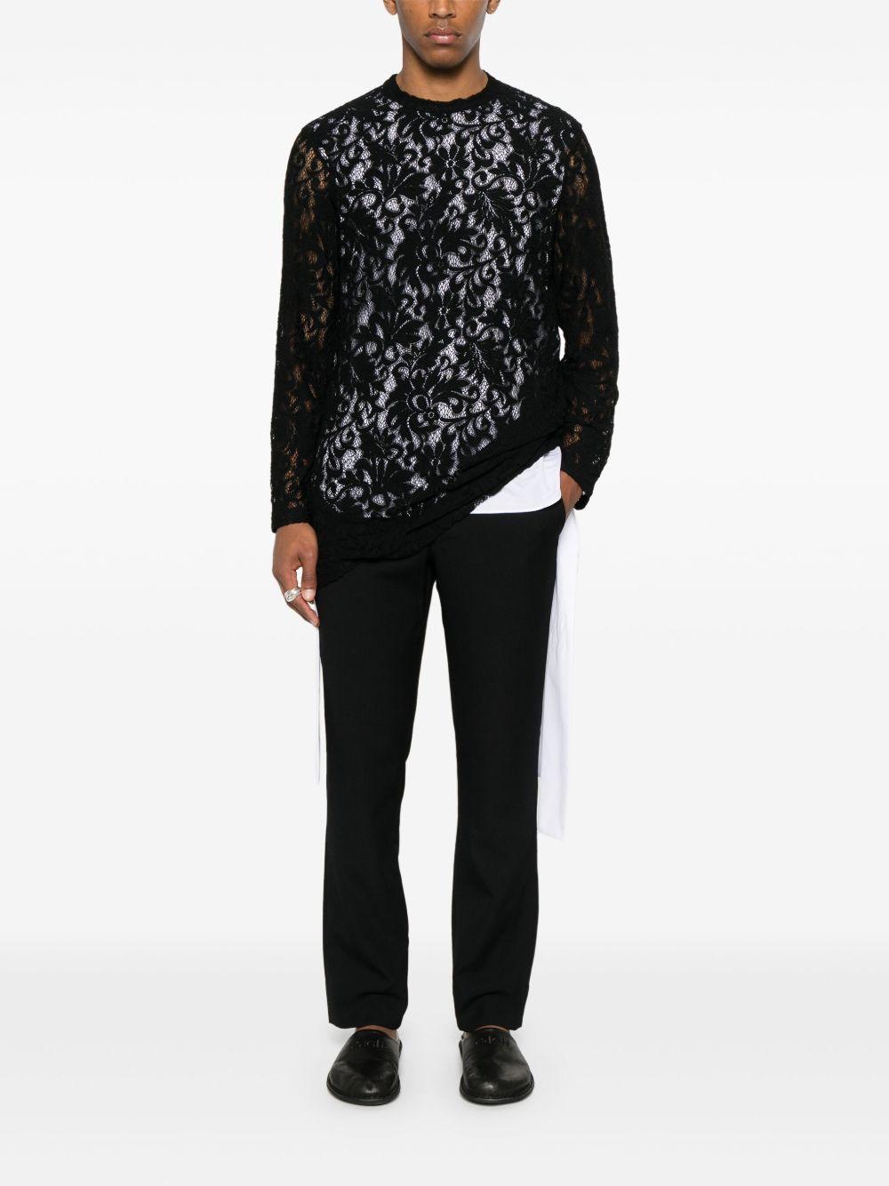 Black Raschel Lace T-shirt POT034 1 BLACK COMME DES GARCONS HOMME PLUS 