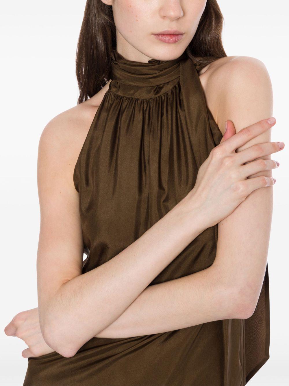 Abito in seta con collo all'americana V04382116 0095 COFFEE PHILOSOPHY DI LORENZO SERAFINI 