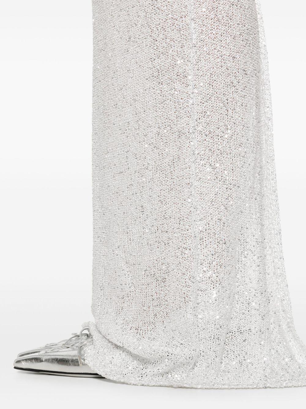 Sequin Long Dress FABX4059K4516 0844 WHITE SILVER ALESSANDRA RICH 