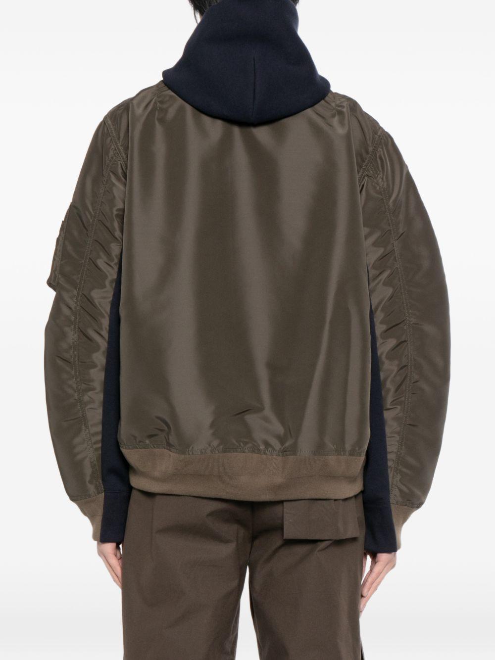 Navy & Khaki Sponge Sweat Hoodie 2603948M 233 NAVY KHAKI SACAI 