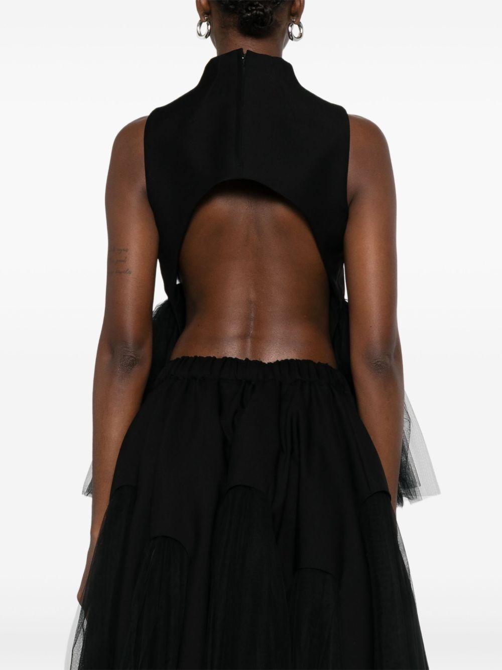 Tulle Trim Top 3PV016051 BLACK NOIR KEI NINOMIYA 