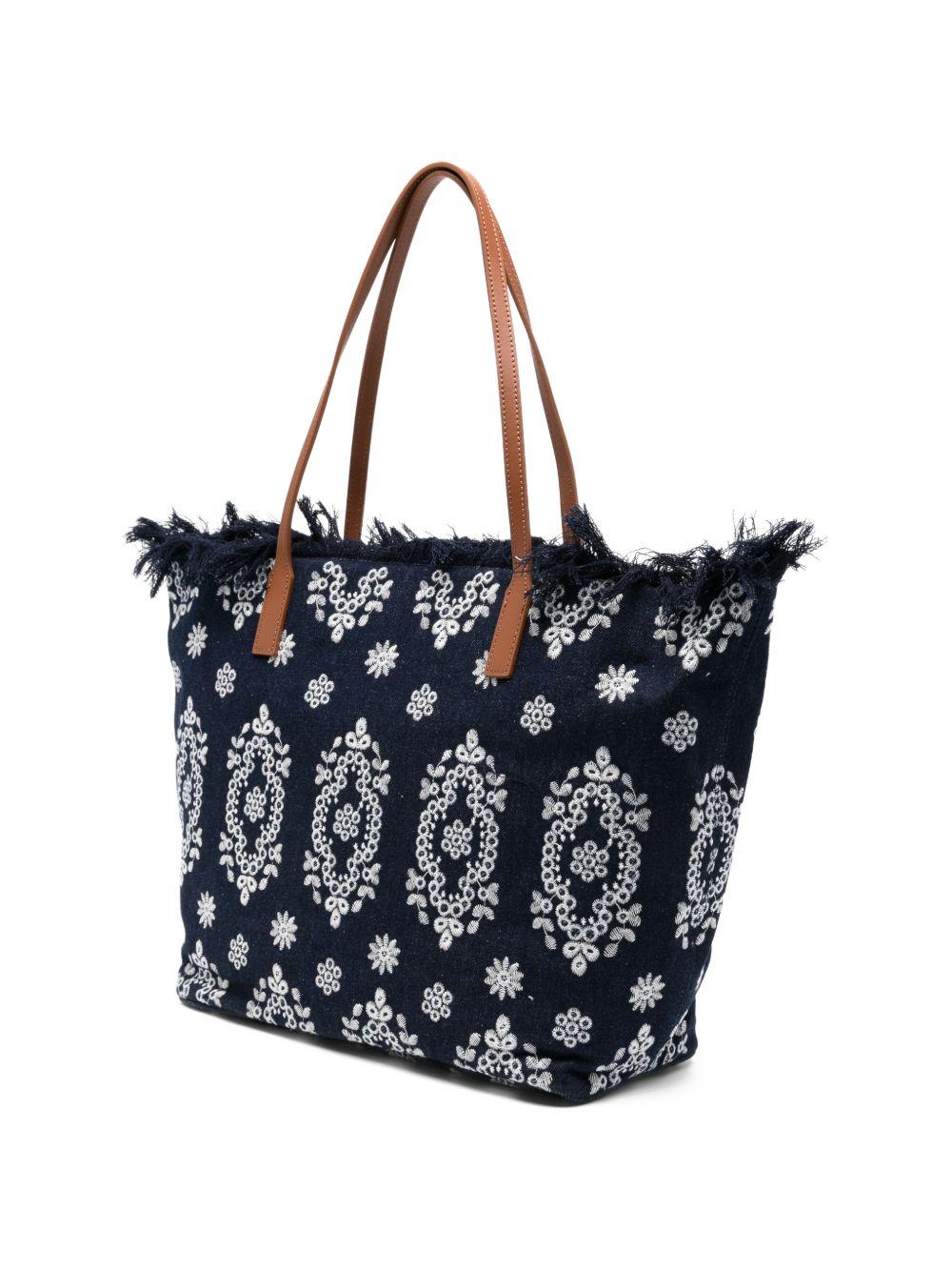 City Bag Midi Fringe CBF000101773L SANGALLO DENIN DARK MC2 SAINT BARTH 