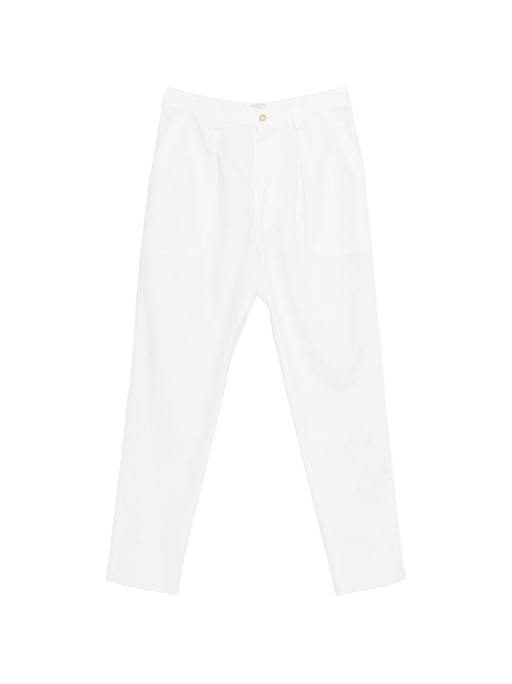 Pantalone in cotone con pinces M75PANM12TES0M143 01 BIANCO ELEVENTY 