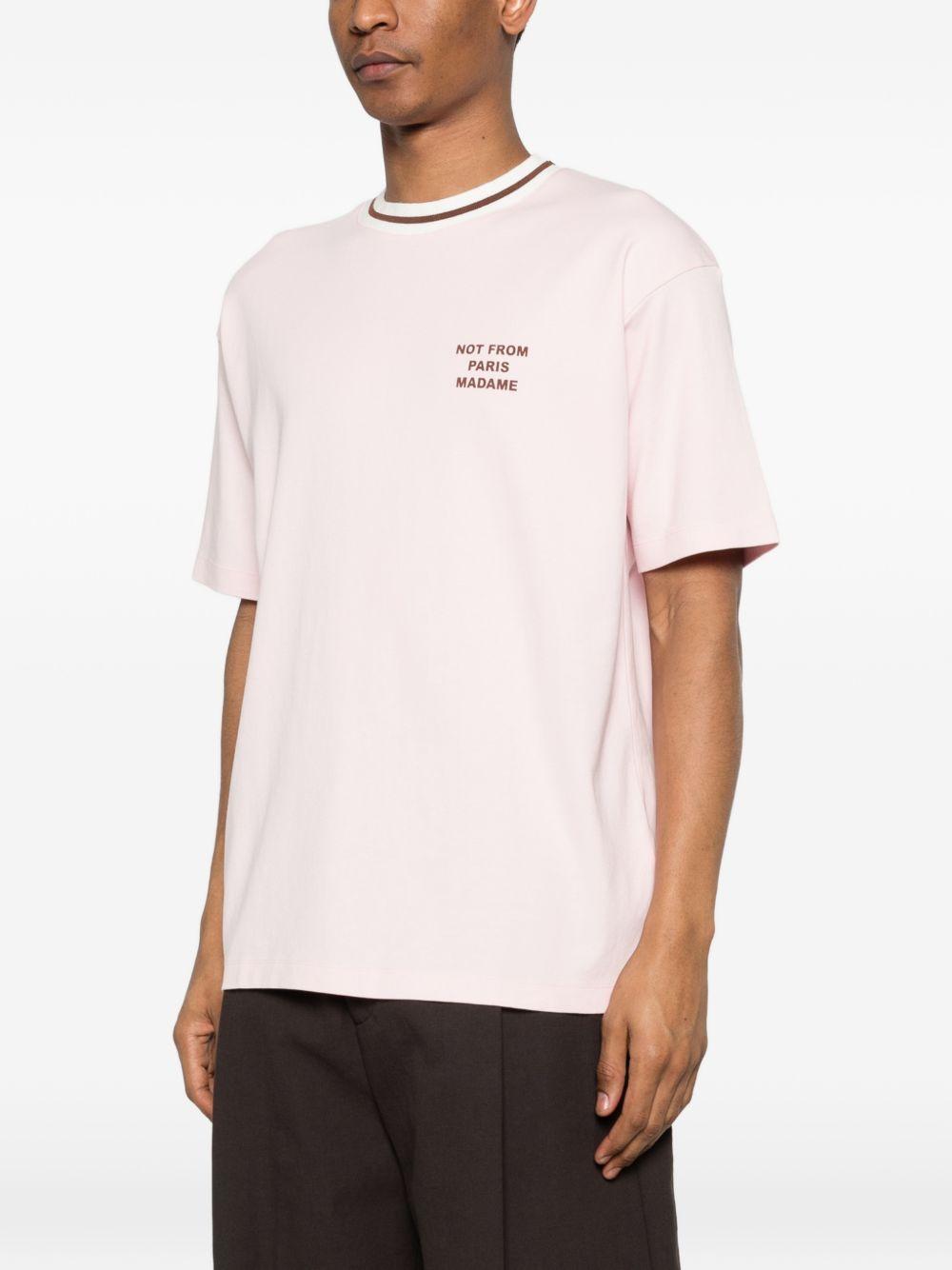 Le T-Shirt Slogan Sport JTS189CO002 LIGHT PINK DROLE DE MONSIEUR 