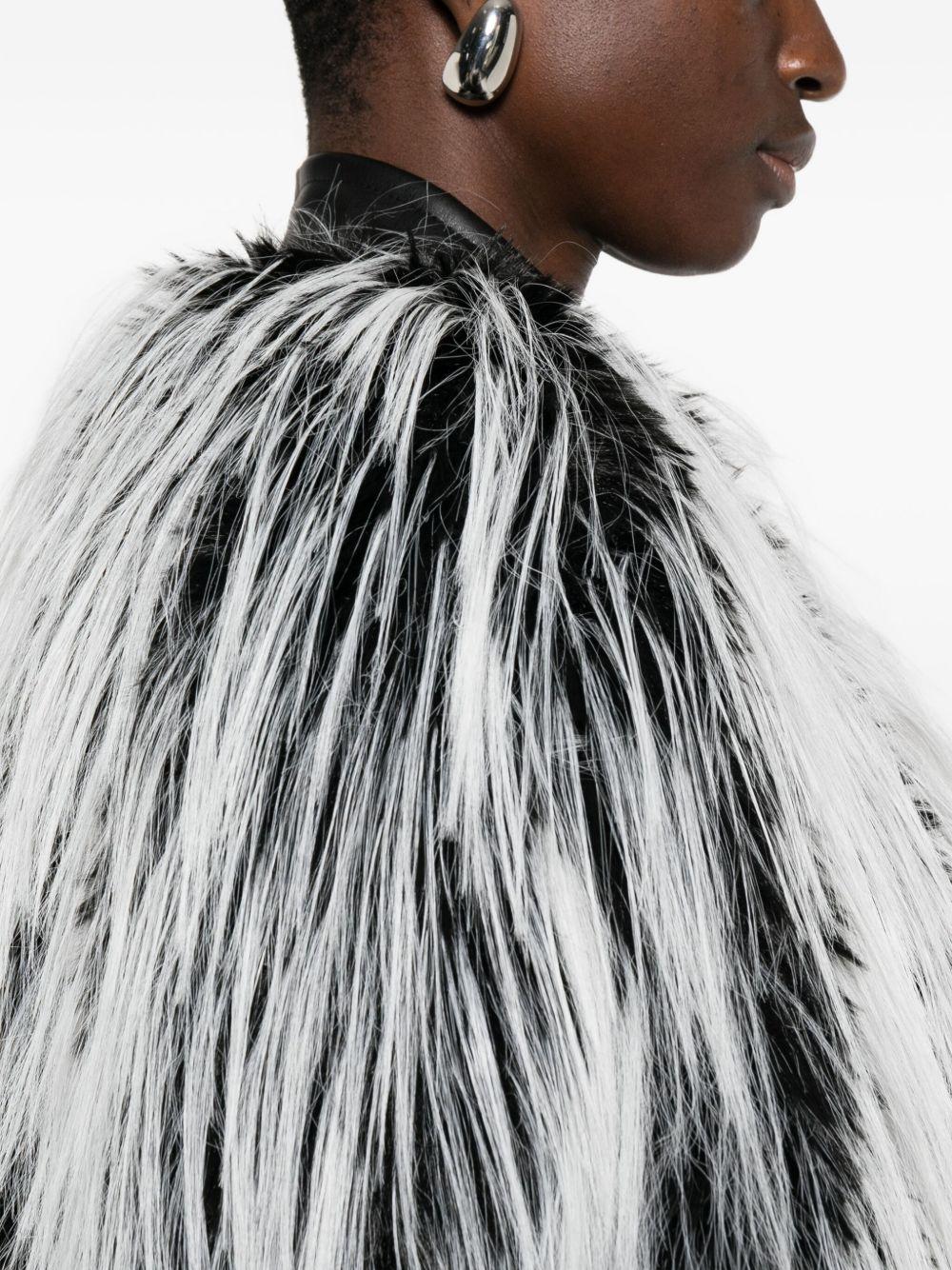 Cappotto In Ecopelliccia Runway ADESSOMM13285 001 NERO BIANCO SPORTMAX 