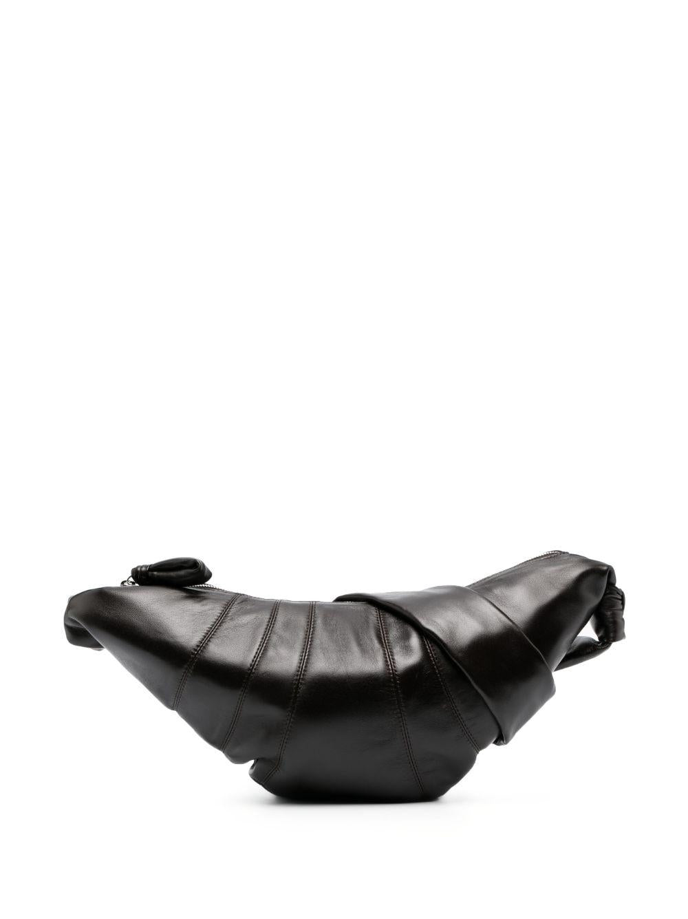 Medium Croissant Bag in Leather BG0001LL095 BR490 DARK CHOCOLATE LEMAIRE 