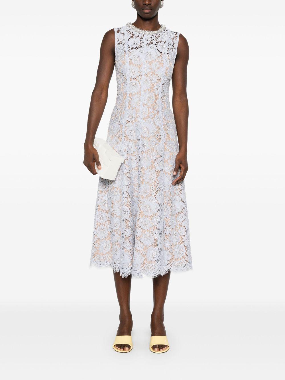Fine-lace midi dress SS25158MBL BLUE SELF-PORTRAIT 