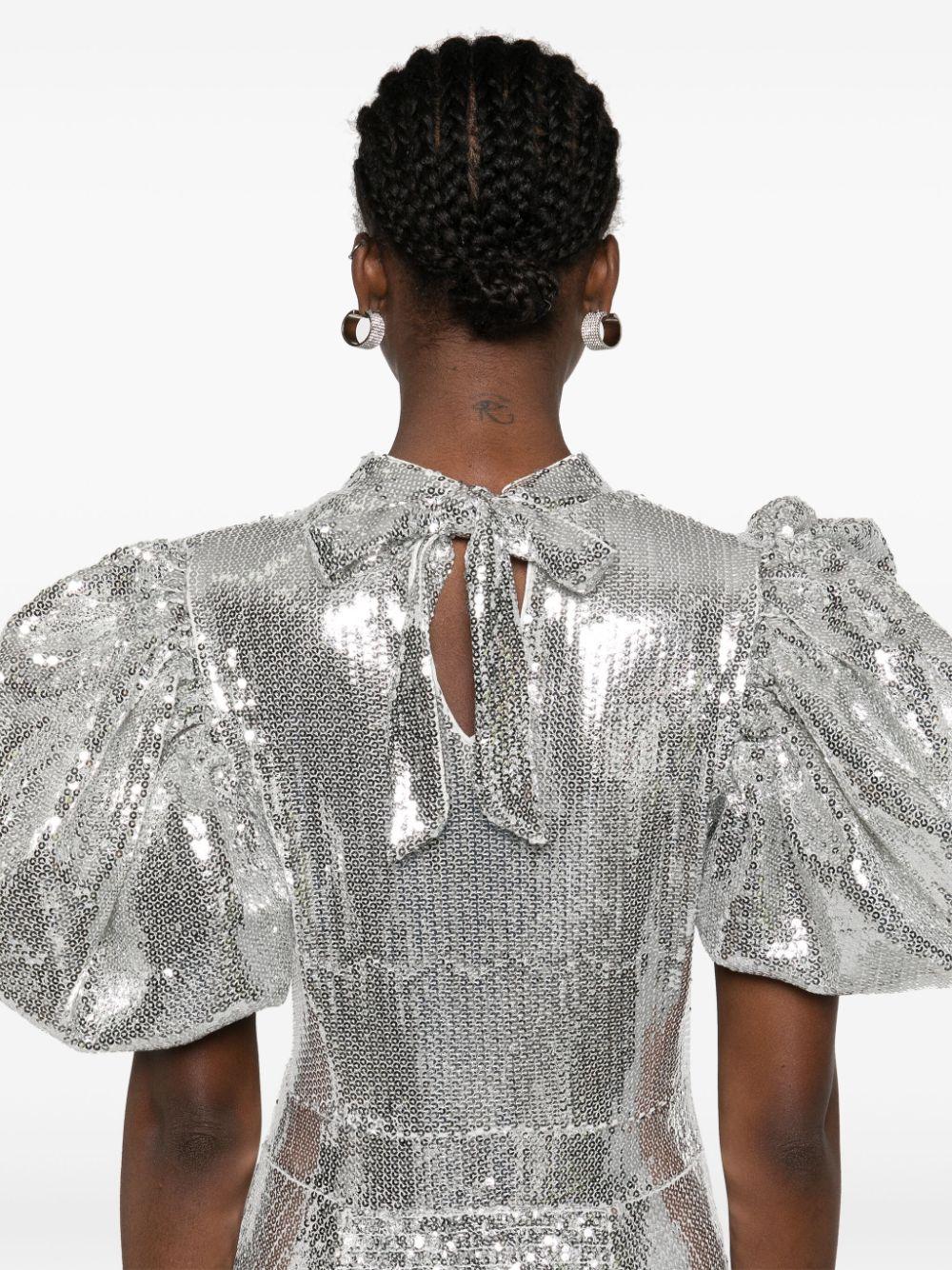 Abito lungo con paillettes 1137832293 2293 SILVER ROTATE 