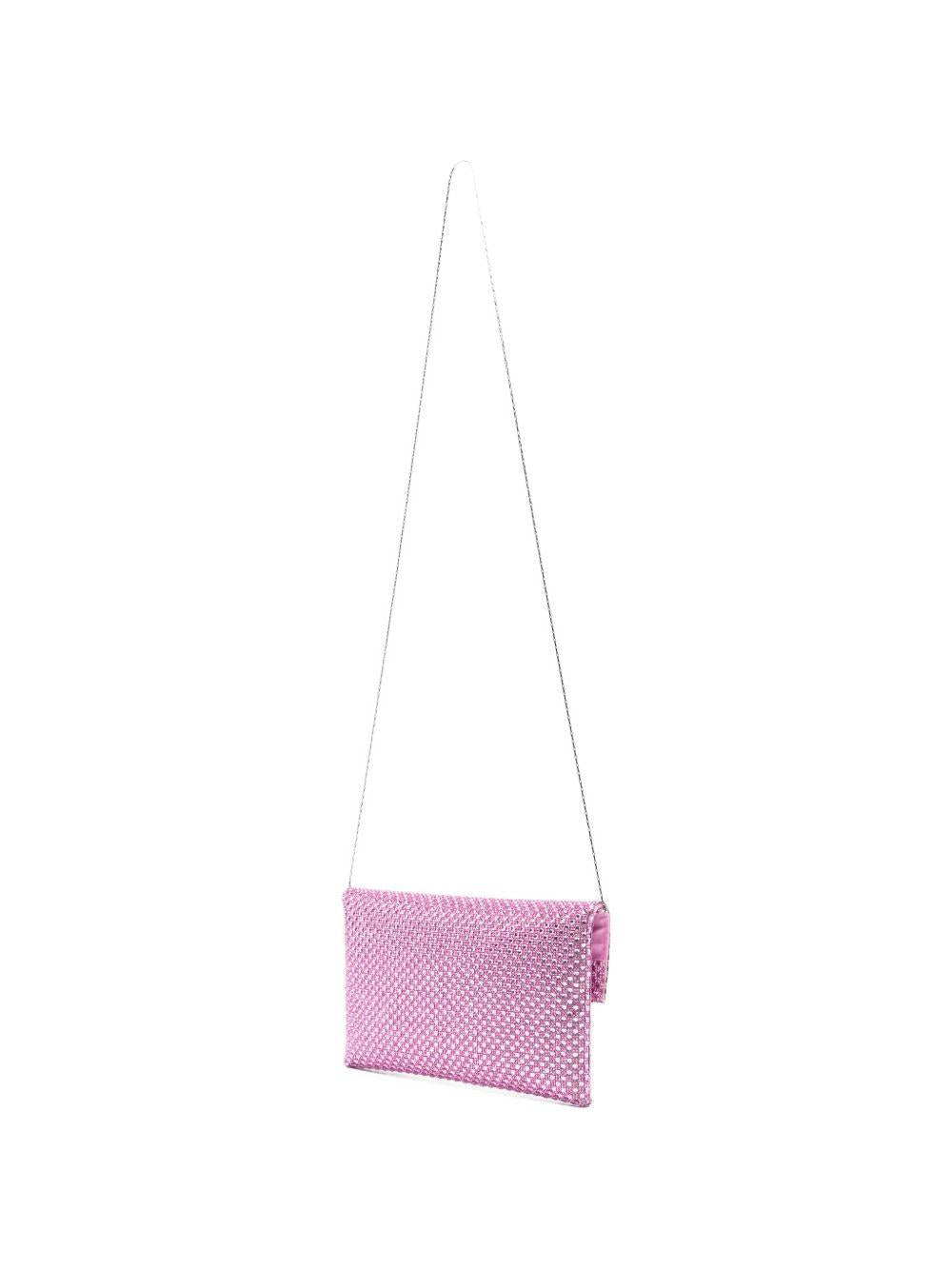 Pochette compatta caratterizzata da un rivestimento integrale in strass e finitura metallica. BAG0006462P ROSA TWENTY FOURHAITCH 