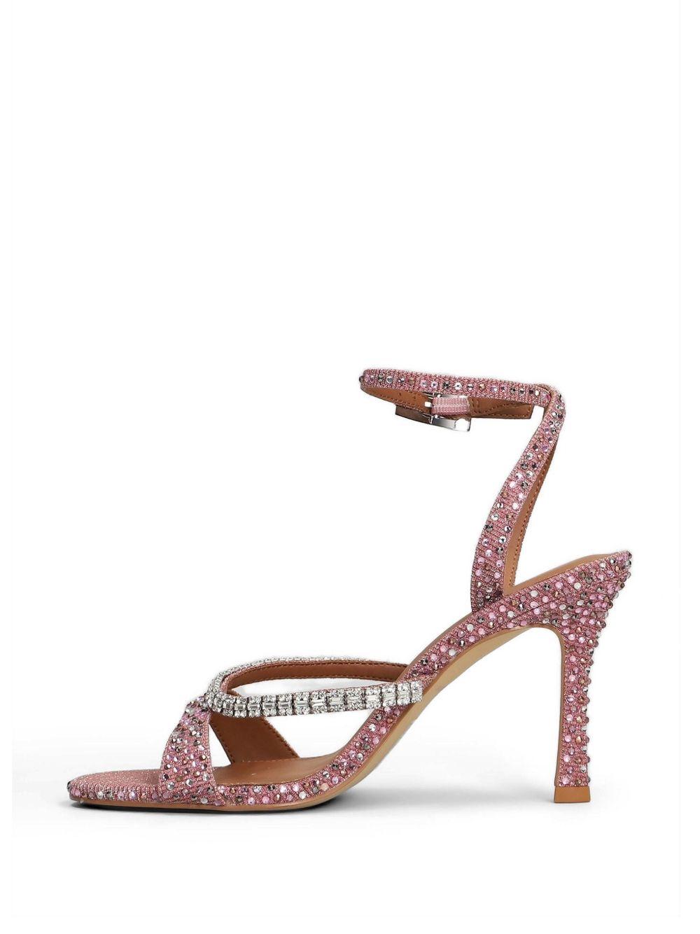 KURT GEIGER - Sandali Crystal Strap in glitter rosa 5393798689 PINK KURT GEIGER LONDON 