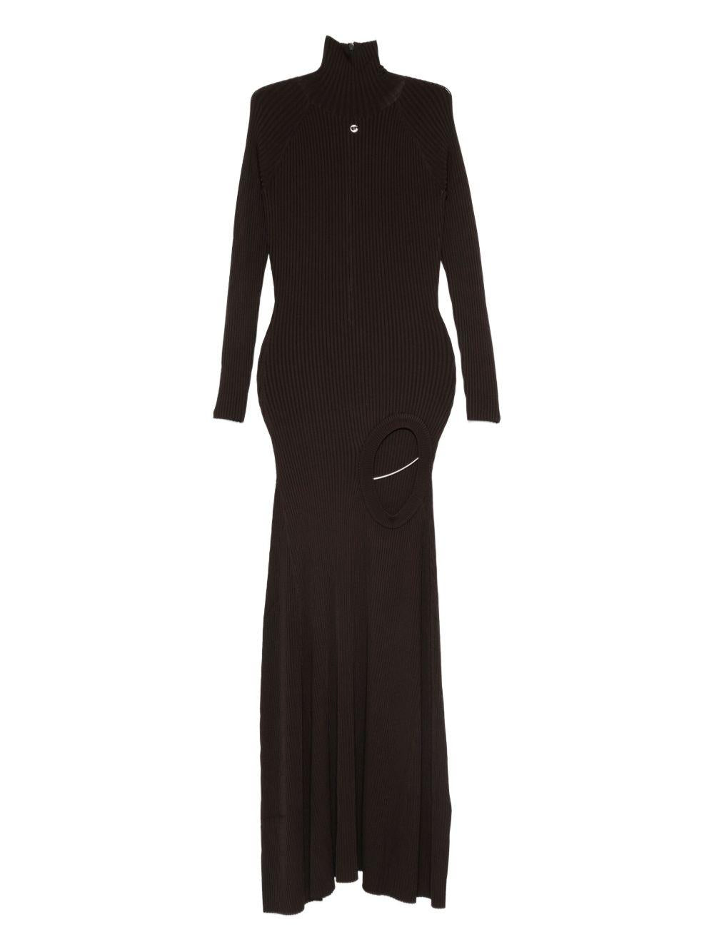 Leg Cut-Out Rib Gown COPML155Y3011 BROWN COPERNI 