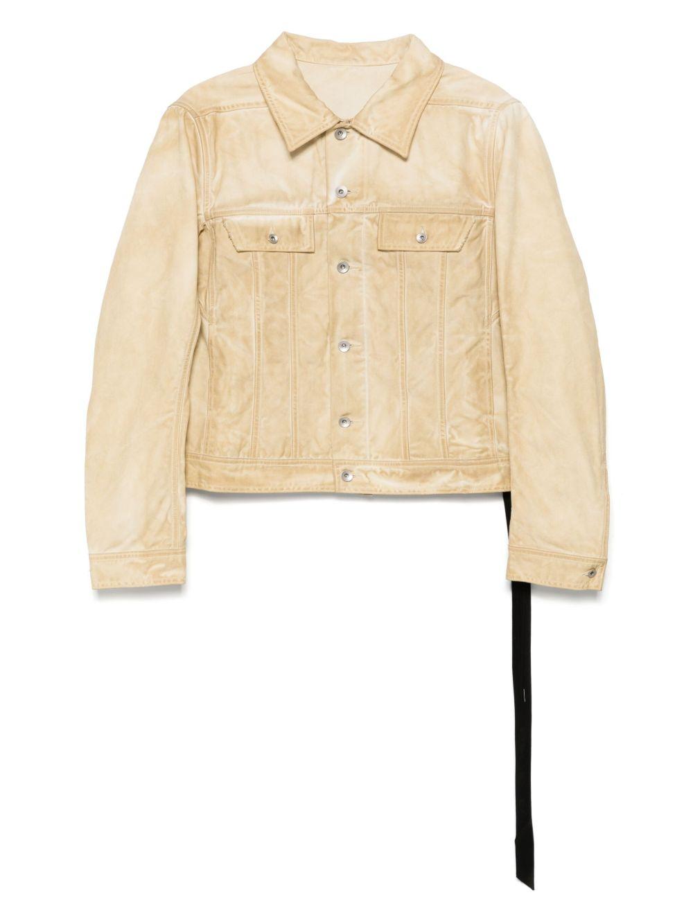 Trucker jacket DU01E3751CVS 81 PARCHMENT RICK OWENS DRKSHDW 